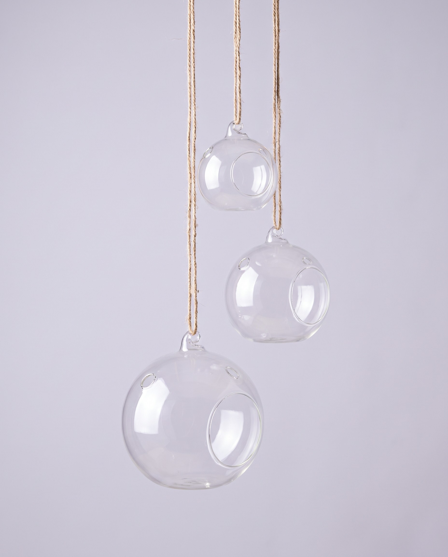 Hanging Glass Orbs, Set of 3